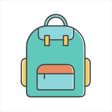 Okul ya da Seyahat İçin Renkli Bir Sırt Çantası Gösterimi