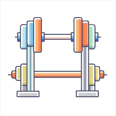 Çizgi film tarzı halter çizimi sağlık ve uygunluk tasarımları için uygundur