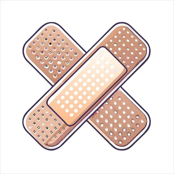 İlk yardım ve tıbbi destek sağlayan iki bandaj birbirinin üzerine geçmiş.