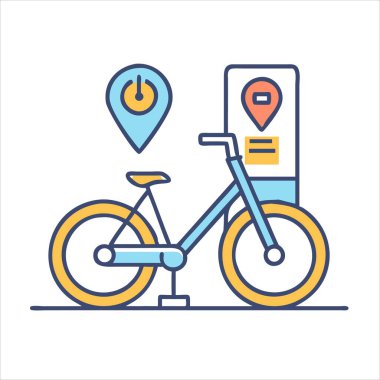 Elektrikli bisiklet kiralama istasyonu kullanıcı dostu mobil uygulama entegrasyonunu gösteriyor