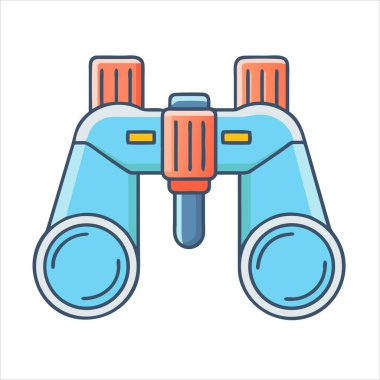 Ayarlanabilir Ayarları ve Açık Mavi Renk Şeması olan Dürbünlerin Çizimi