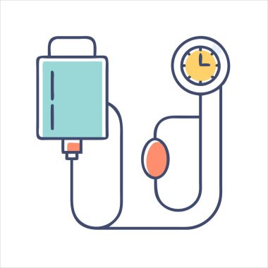 Serum torbası ve kan basıncı izleme makinesinin tıbbi çizimi