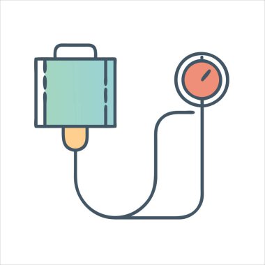 Vektör biçiminde kan basıncını ölçmek için bir sfenometrenin biçimlendirilmiş tasviri