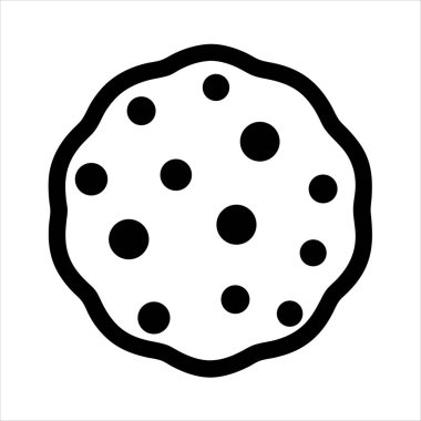 Basit Siyah ve Beyaz Çikolata Çipli Kurabiye Çizimi