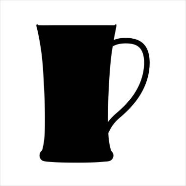 Siyah çeşitli içecekler içmek için zarif bir bardağın silueti.