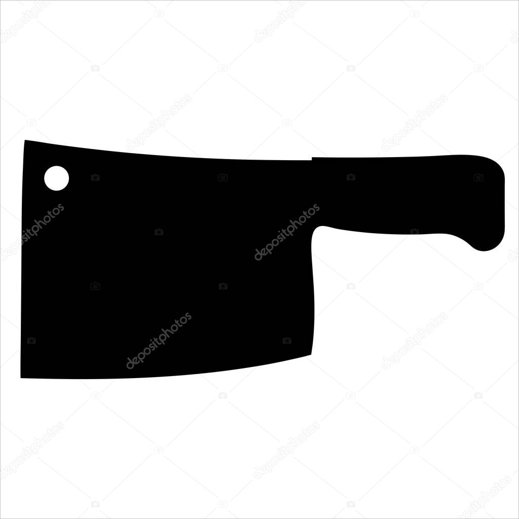 Black silhouette of a cleaver knife used for chopping meat and bones