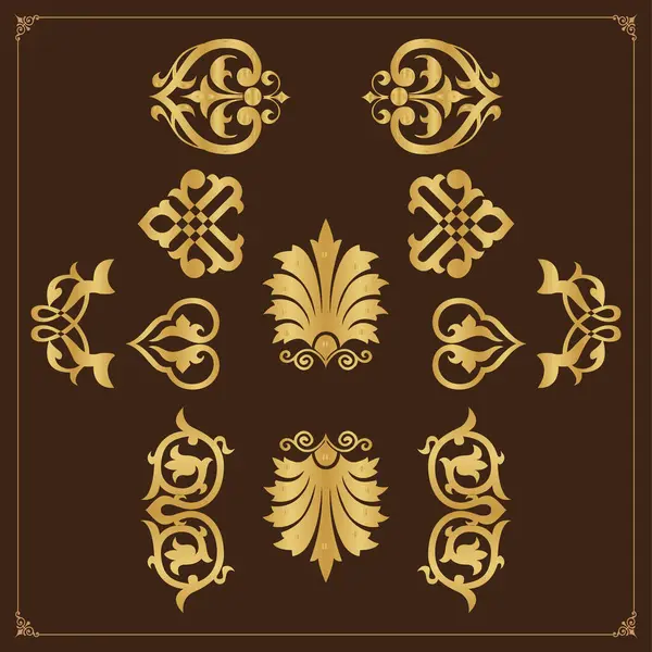 Kaligrafik tasarım elementlerinin vektör kümesi. Davetiye olarak kullanılabilir, tebrikler.