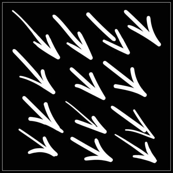 Elle çizilmiş ok şekilleri karalama stili ok vektör ilüstrasyonunda