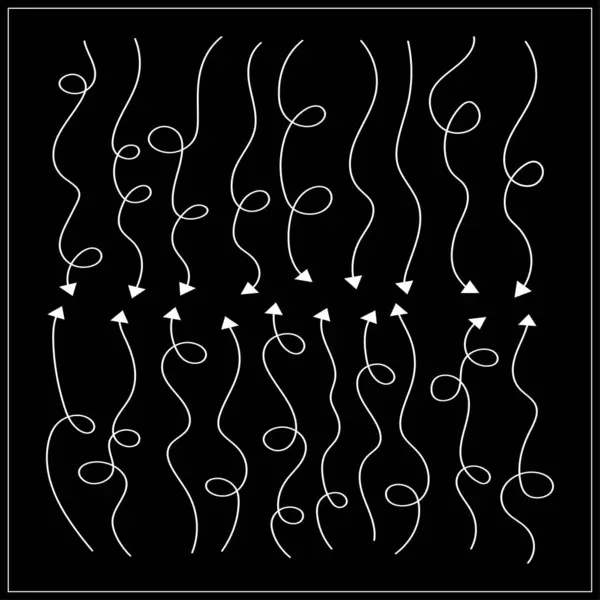 eğri ok şekilleri karalama biçimi vektör ilüstrasyonu