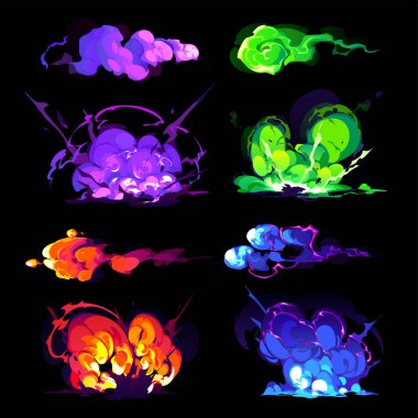 Duman ve ateş gücü. Vektör illüstrasyonu