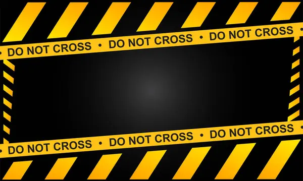 Siyah arka planda siyah ve sarı uyarı çizgileri. Vektör illüstrasyonu