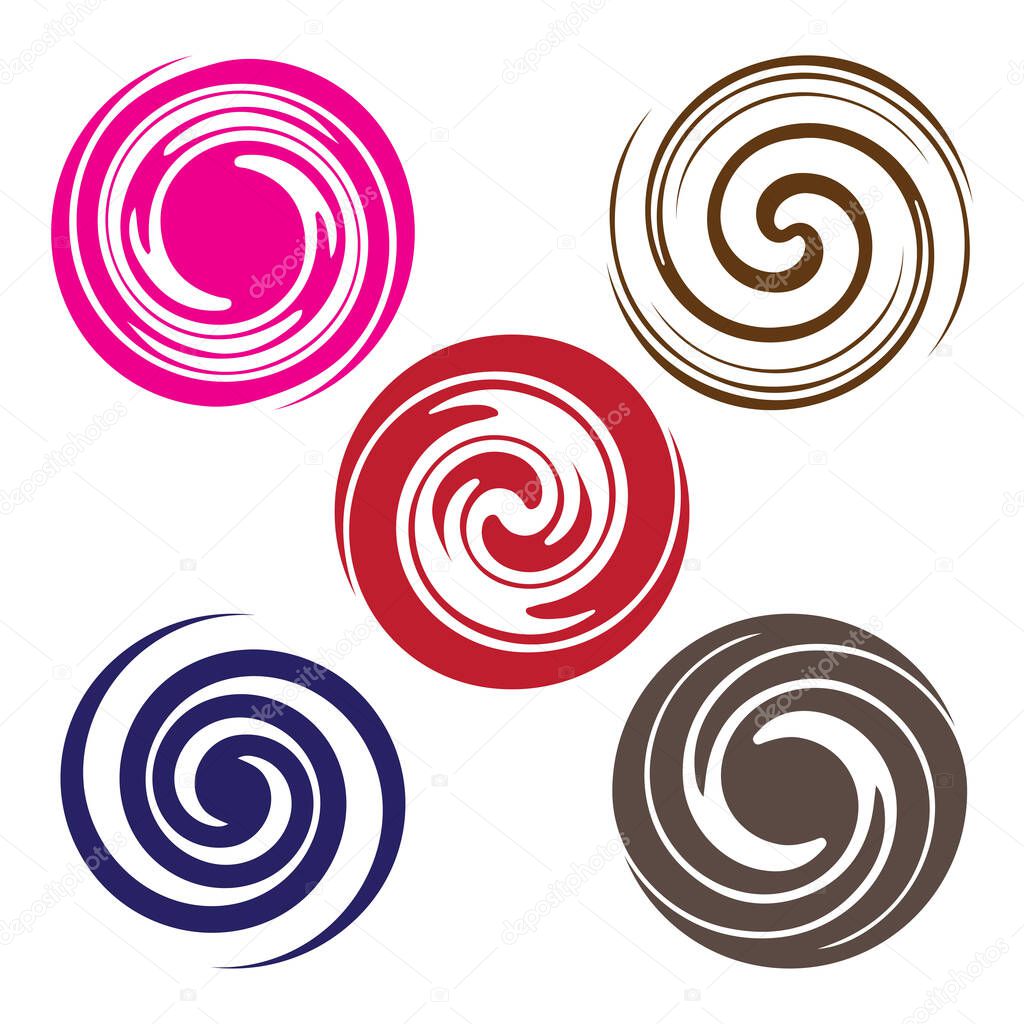 Abstract spiral shapes logo symbol vector illustration
