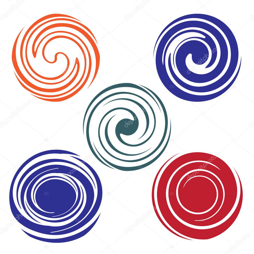 Abstract spiral shapes logo symbol vector illustration