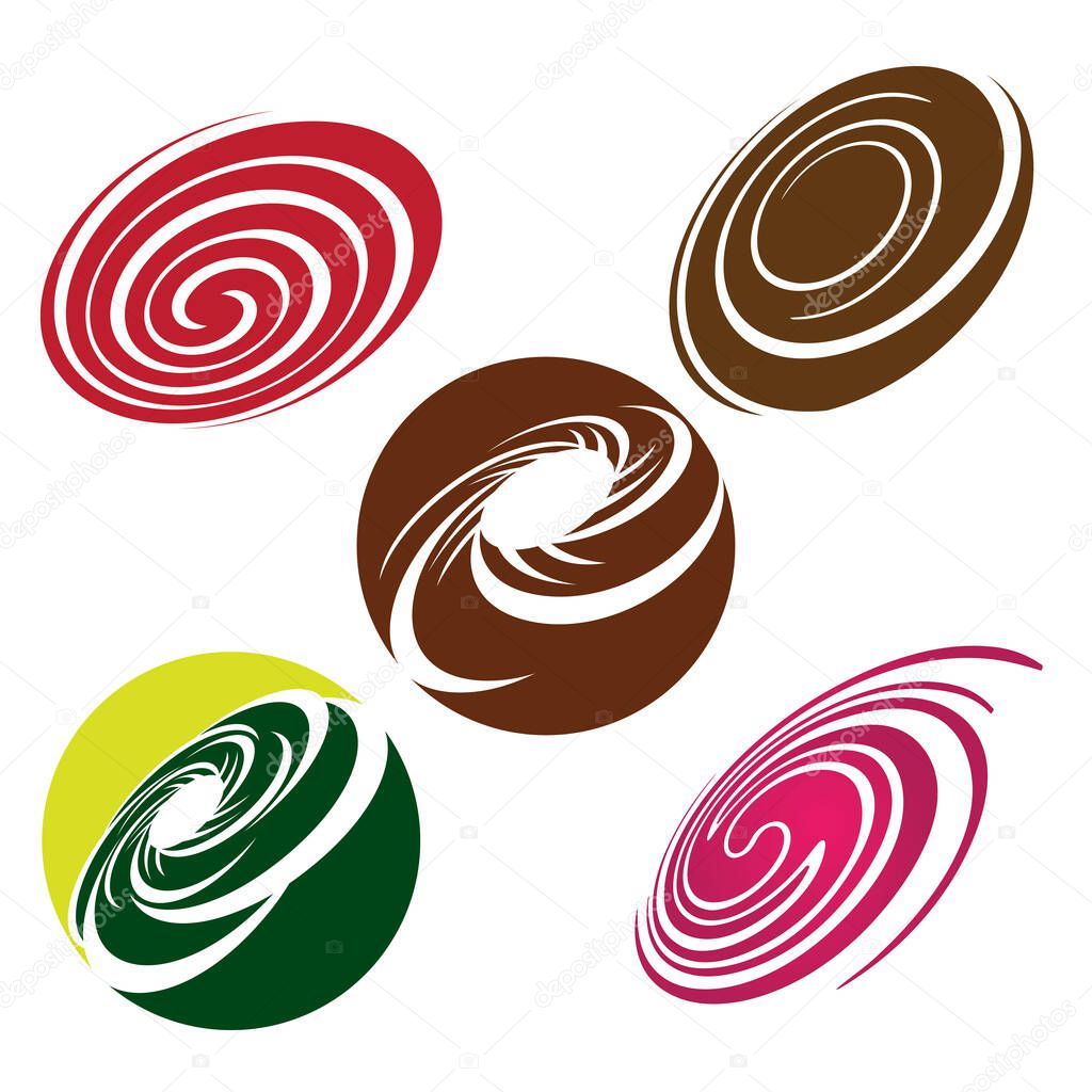 Abstract spiral shapes logo symbol vector illustration