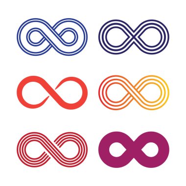 Sonsuzluk logosu ve sembol şablonu vektör illüstrasyonu