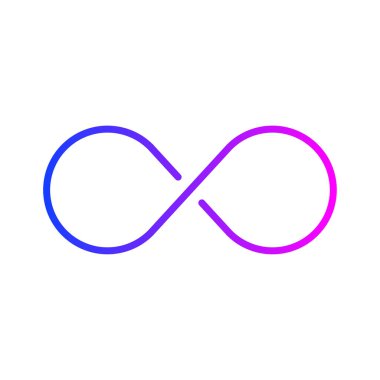 Sonsuzluk işareti simgesi. Vektör çizimi. Düz tasarım 10 birim