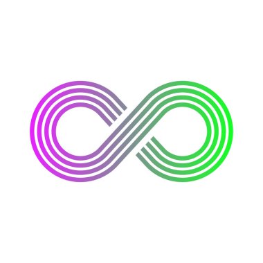 Sonsuzluk işareti simgesi. Vektör çizimi. Düz tasarım 10 birim