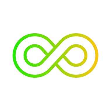 Sonsuzluk işareti simgesi. Vektör çizimi. Düz tasarım 10 birim