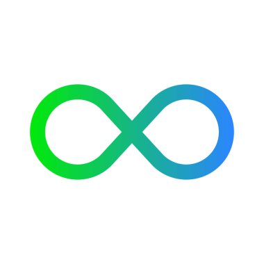 Sonsuzluk işareti simgesi. Vektör çizimi. Düz tasarım 10 birim