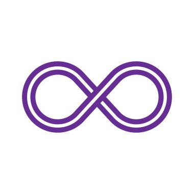 Sonsuzluk işareti simgesi. Vektör çizimi. Düz tasarım 10 birim