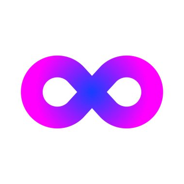 Sonsuzluk işareti simgesi. Vektör çizimi. Düz tasarım 10 birim