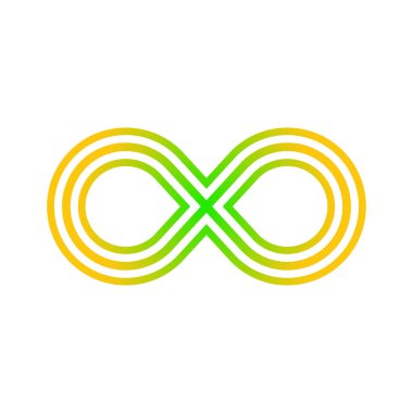 Sonsuzluk işareti simgesi. Vektör çizimi. Düz tasarım 10 birim