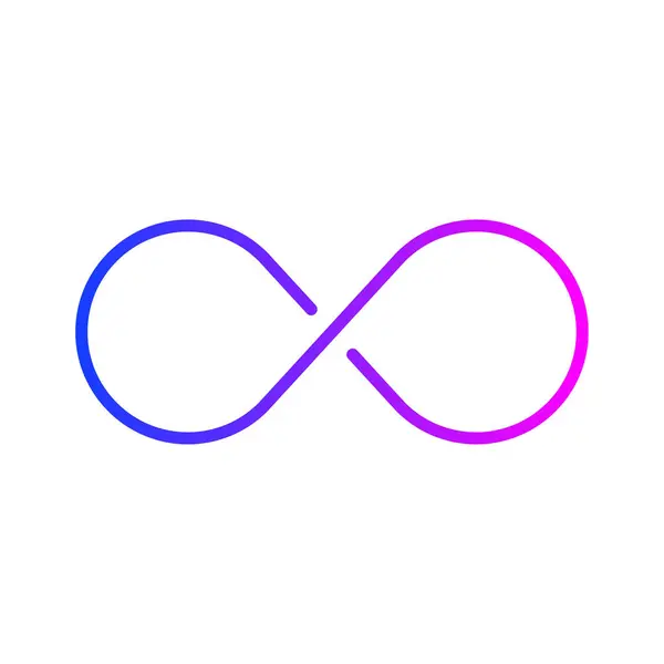 Sonsuzluk işareti simgesi. Vektör çizimi. Düz tasarım 10 birim