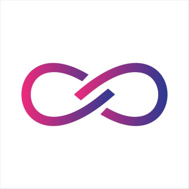 Sonsuz logo ikonu tasarım vektör çizimi. Düz tasarım biçimi.