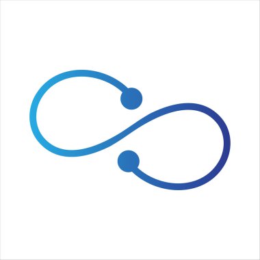 Sonsuzluk sembolü vektör illüstrasyonu. Düz tasarım biçimi.