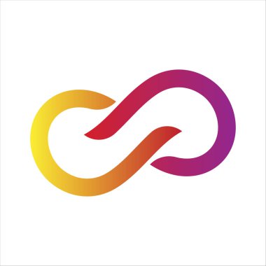 Sonsuzluk sembolü vektör illüstrasyonu. Düz tasarım biçimi.