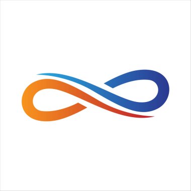 Sonsuzluk sembolü vektör illüstrasyonu. Düz tasarım biçimi.