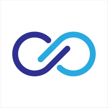 Sonsuzluk sembolü vektör illüstrasyonu. Düz tasarım biçimi.