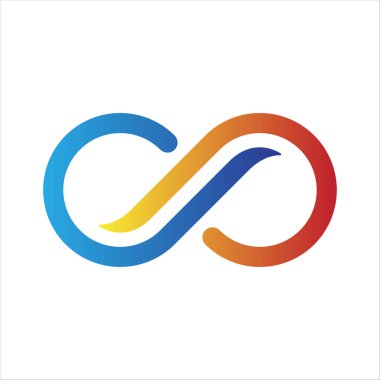 Sonsuzluk sembolü vektör illüstrasyonu. Düz tasarım biçimi.