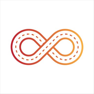 Sonsuzluk sembolü vektör illüstrasyonu. Düz tasarım biçimi.