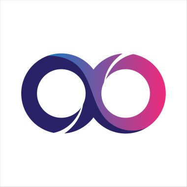 Sonsuzluk sembolü vektör illüstrasyonu. Düz tasarım biçimi.