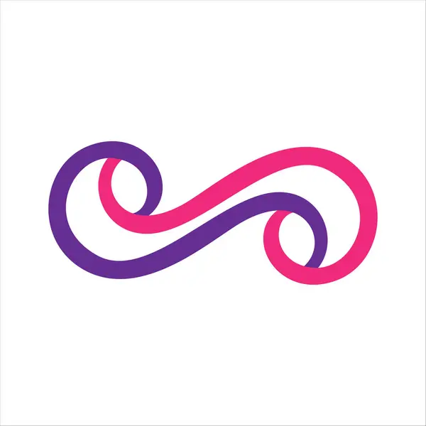 Sonsuzluk sembolü vektör illüstrasyonu. Düz tasarım biçimi.