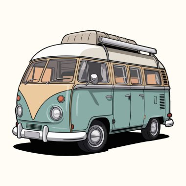 Vintage karavan vektör çizimi. El çizimi karavan simgesi