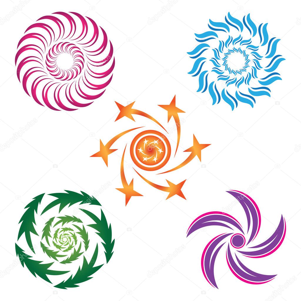 Vortex shapes logo symbol vector illustration