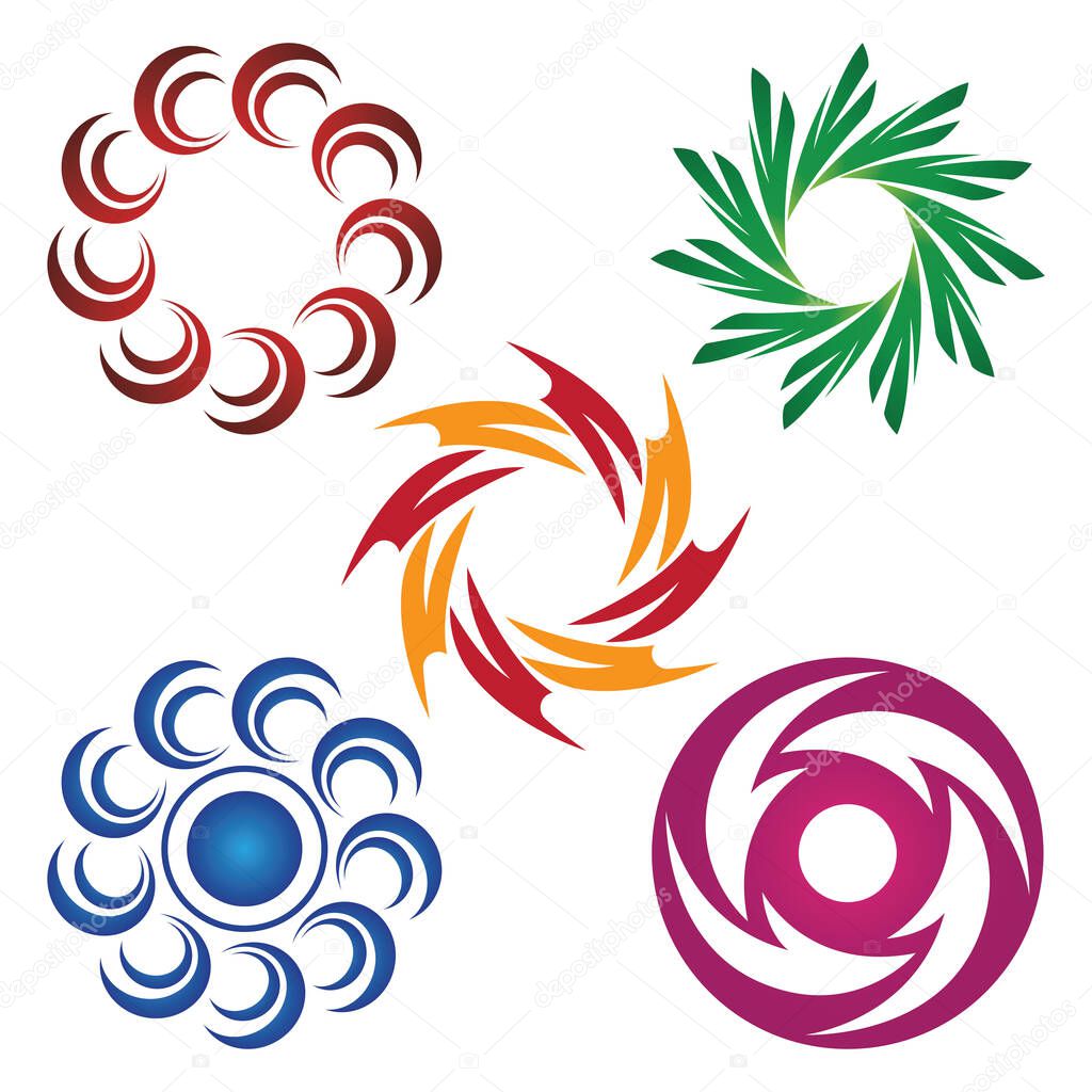 Vortex shapes logo symbol vector illustration