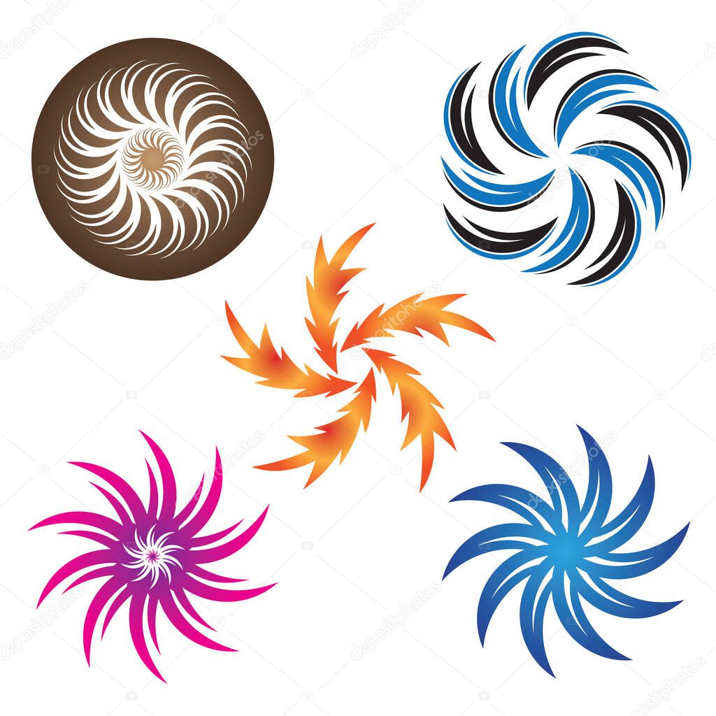 Vortex shapes logo symbol vector illustration