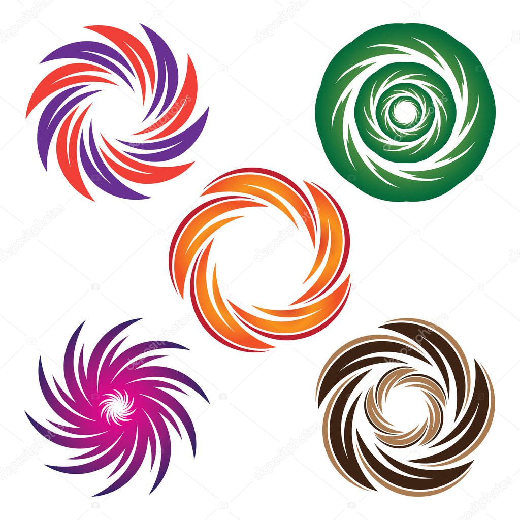 Vortex shapes logo symbol vector illustration