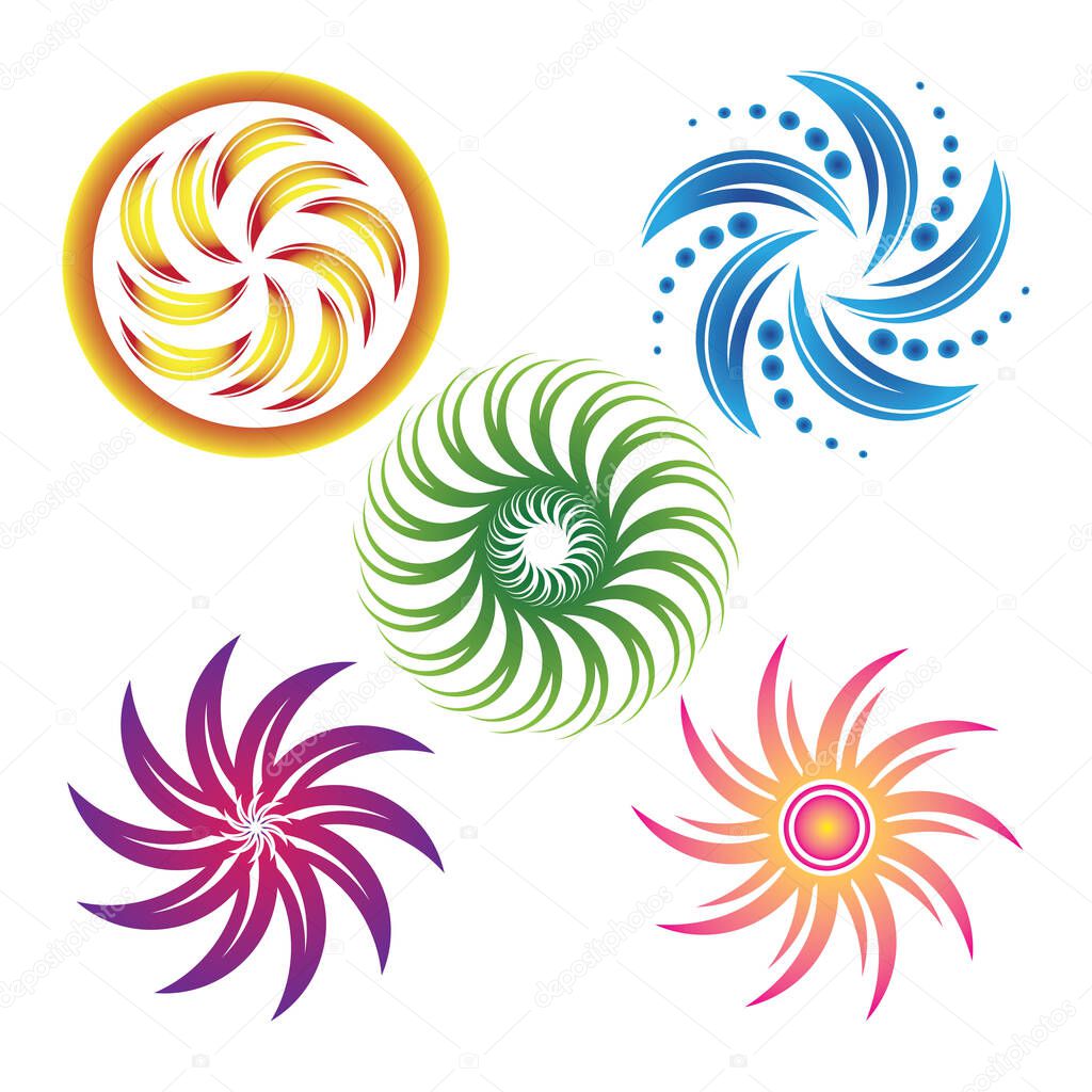 Vortex symbol vector illustrator abstract icon logo template design, vortex logo symbol