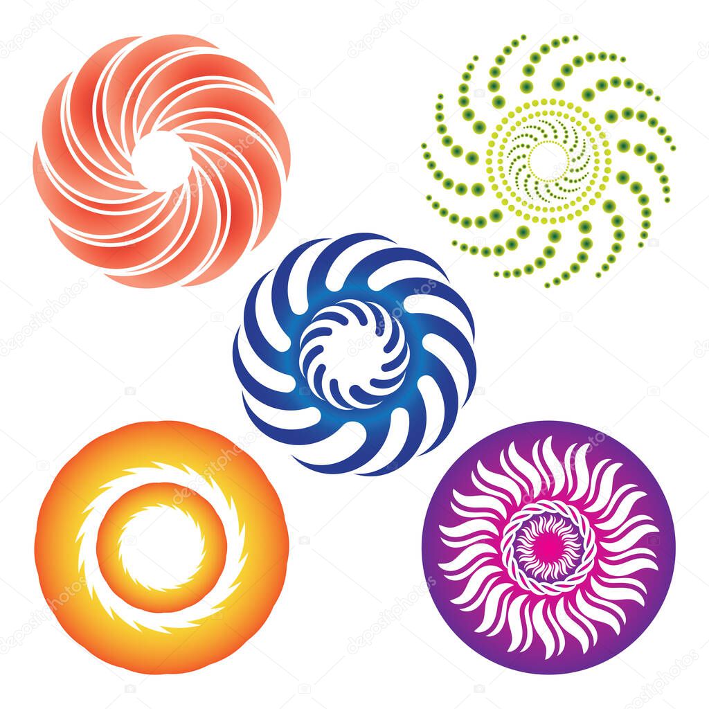 Vortex symbol vector illustrator abstract icon logo template design, vortex logo symbol