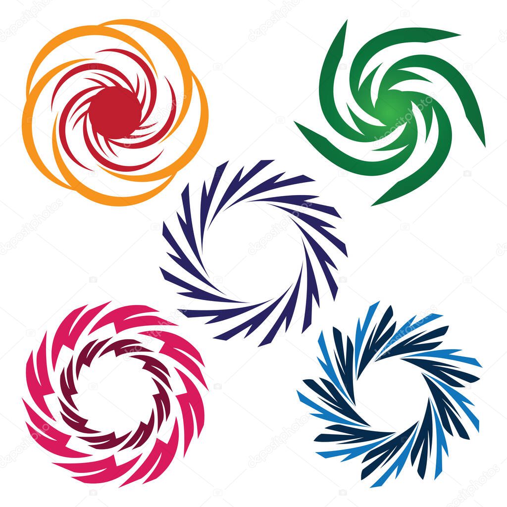 Hurricane shapes logo symbol vector illustration