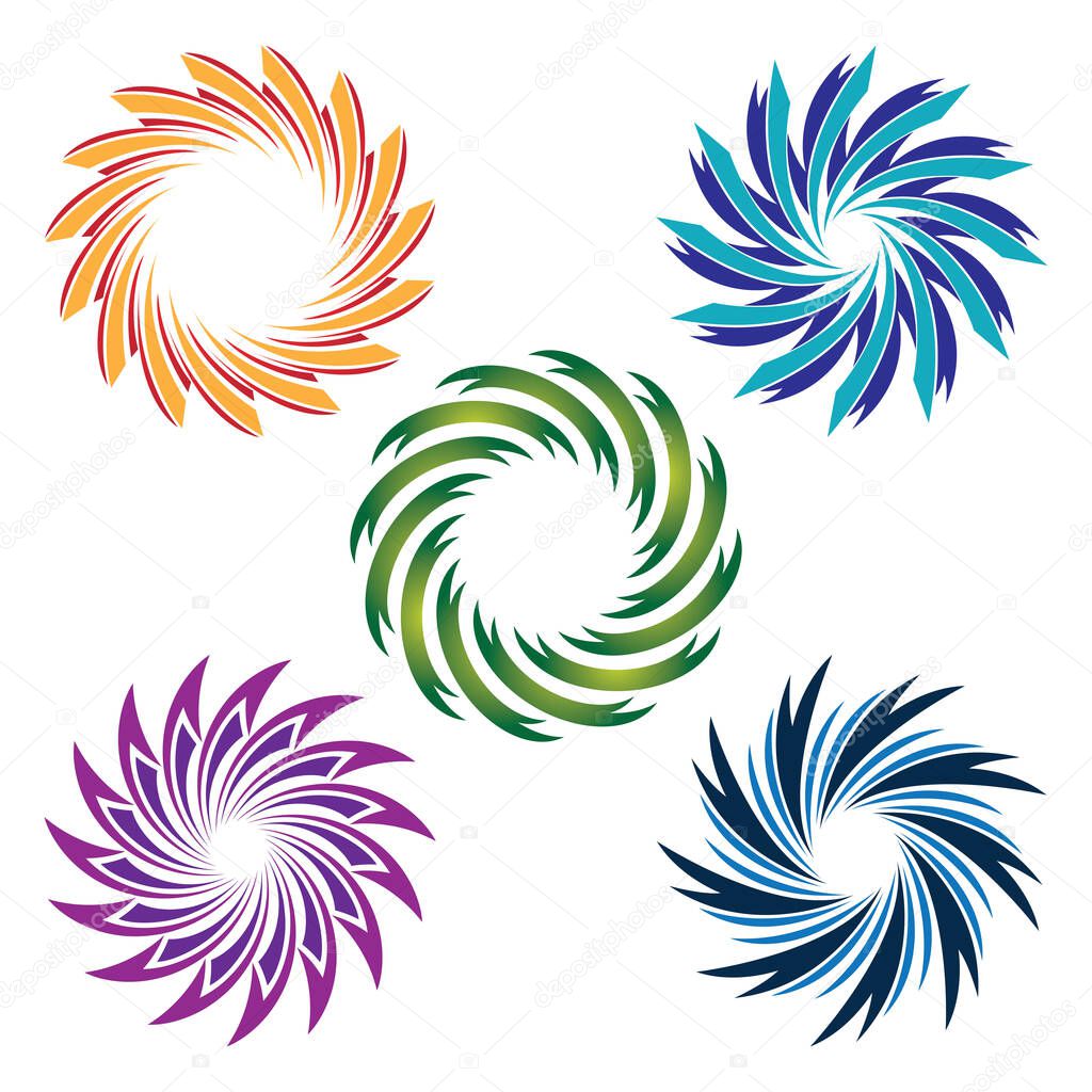 Vortex shapes logo symbol vector illustration
