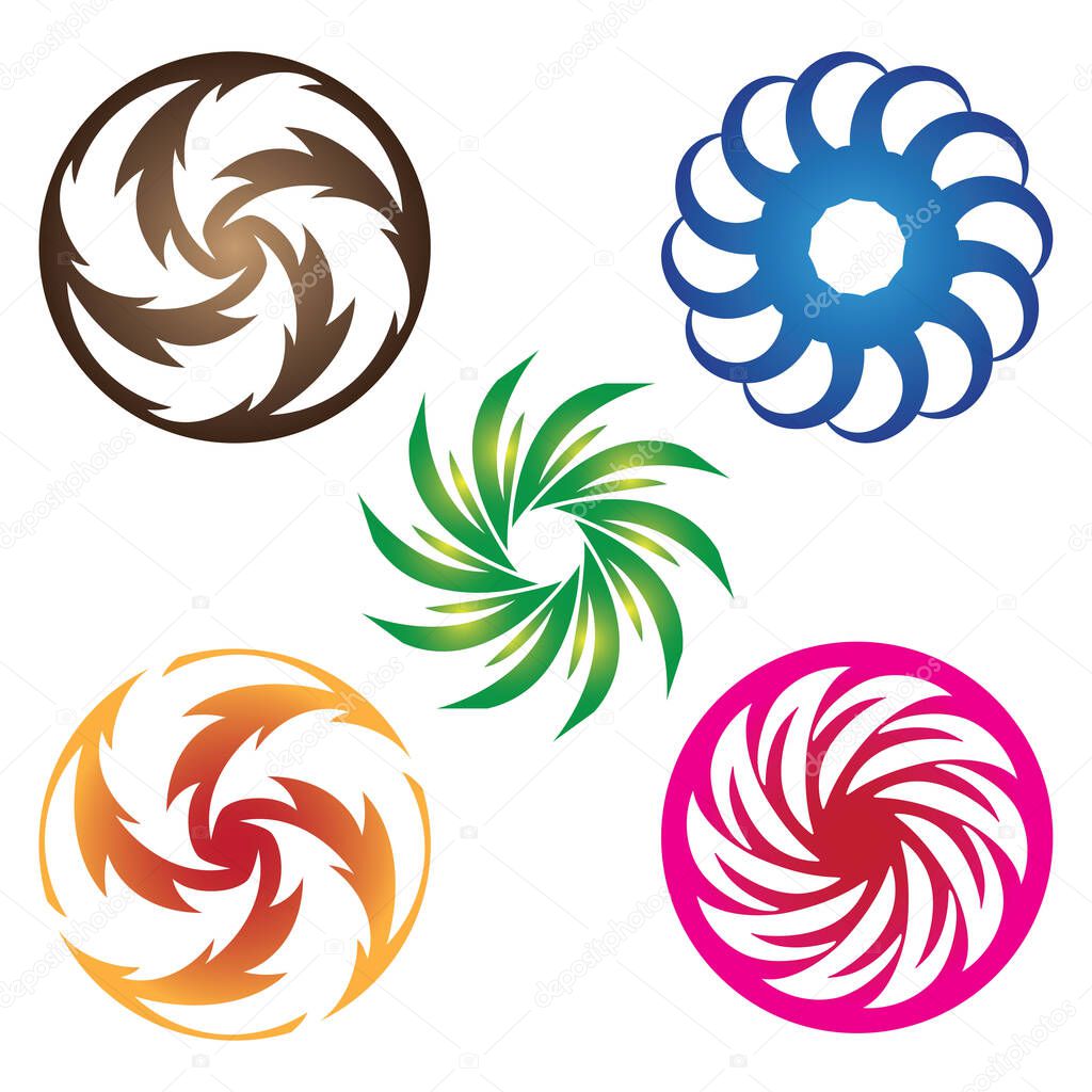 Vortex shapes logo symbol vector illustration