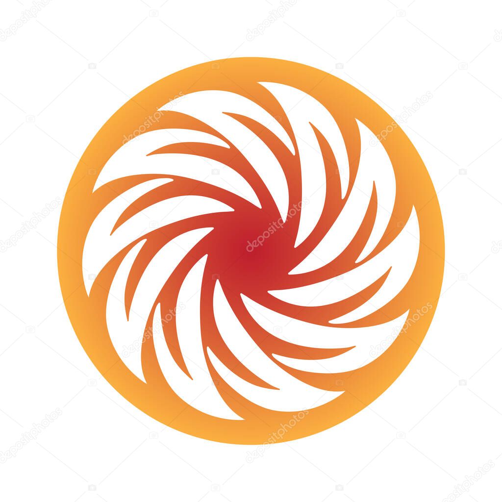Abstract spiral icon on white background for graphic and web design