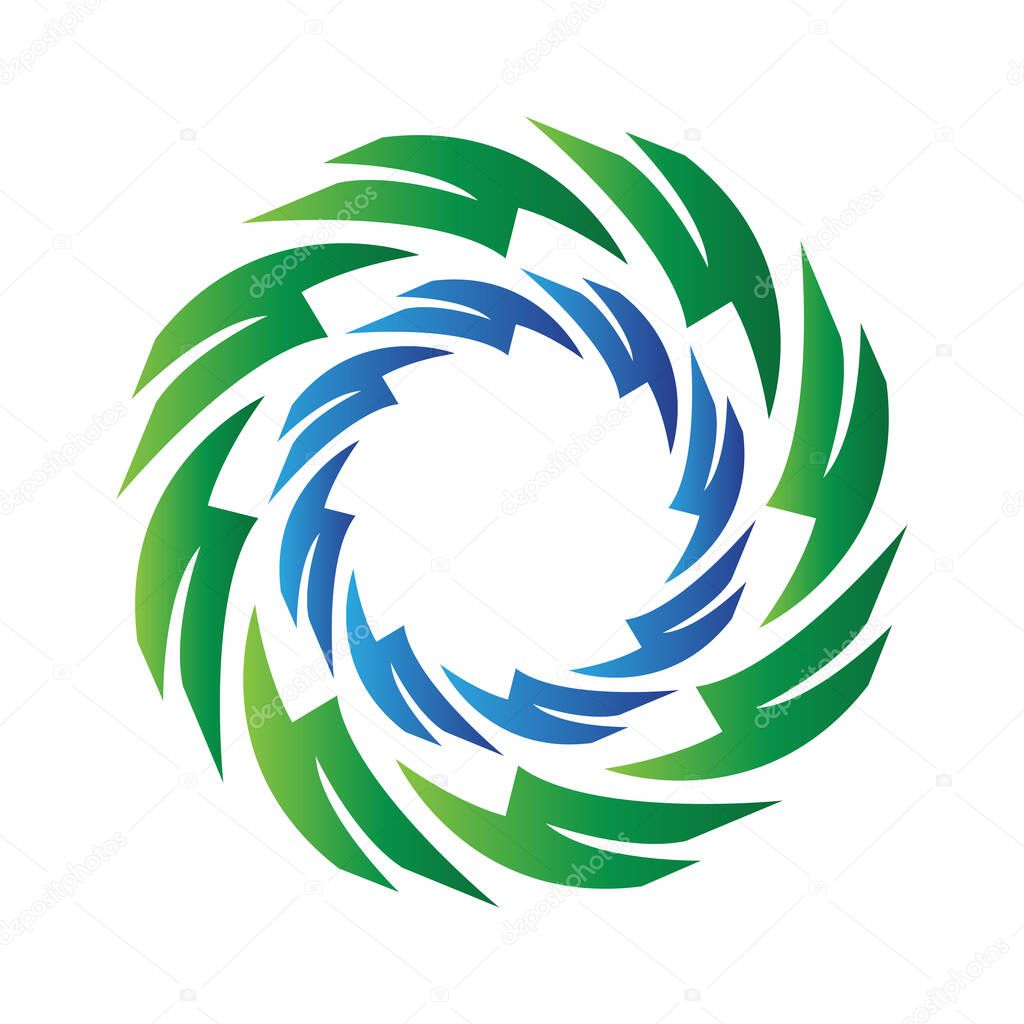 Abstract spiral icon on white background for graphic and web design