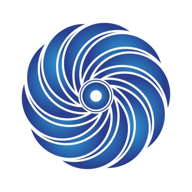 Beyaz arkaplanda mavi spiral