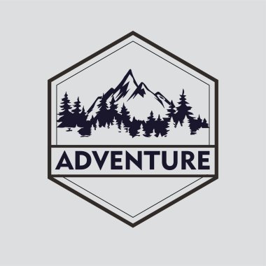 Klasik macera logoları dağ rozetleri El çizilmiş çıkartmalar dizayn